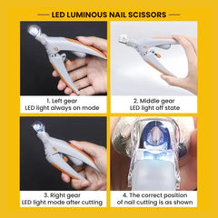 LED Pet Nail Clippers with Safety Guard & LED Light