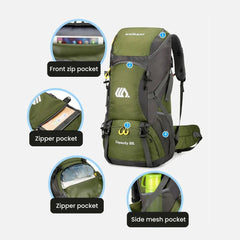 50L Waterproof Hiking Backpack with Large Capacity