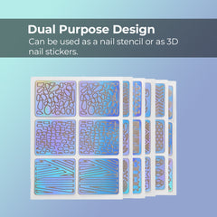 Laser Nail Stencil Stickers – Heart, Star & Fish Designs