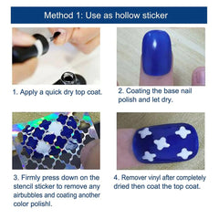 Laser Nail Stencil Stickers – Heart, Star & Fish Designs