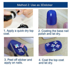 Laser Nail Stencil Stickers – Heart, Star & Fish Designs
