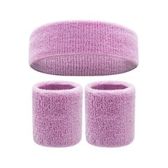 Sports Sweatband & Wristband Set – Cotton Comfort