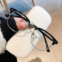 Unisex Square Metal Frame Anti-Blue Light Glasses