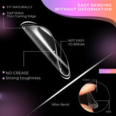 Long Round Fake Nails 120PCS – Semi-Matte Tips for DIY