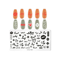 Love Heart Leaf Snake Leopard Nail Stamping Plate Design