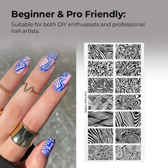 Love Heart Leaf Snake Leopard Nail Stamping Plate Design