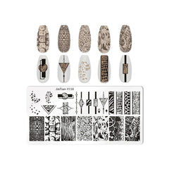 Love Heart Leaf Snake Leopard Nail Stamping Plate Design