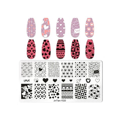 Love Heart Leaf Snake Leopard Nail Stamping Plate Design