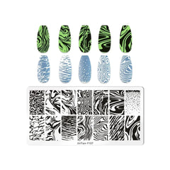 Love Heart Leaf Snake Leopard Nail Stamping Plate Design