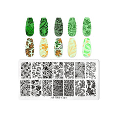 Love Heart Leaf Snake Leopard Nail Stamping Plate Design