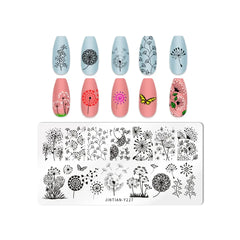 Love Heart Leaf Snake Leopard Nail Stamping Plate Design