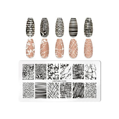 Love Heart Leaf Snake Leopard Nail Stamping Plate Design