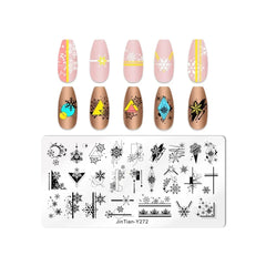 Love Heart Leaf Snake Leopard Nail Stamping Plate Design