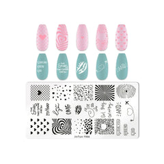 Love Heart Leaf Snake Leopard Nail Stamping Plate Design