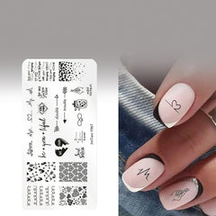Love Heart Leaf Snake Leopard Nail Stamping Plate Design