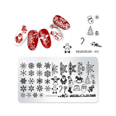 Love Heart Leaf Snake Leopard Nail Stamping Plate Design