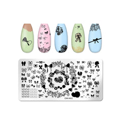 Love Heart Leaf Snake Leopard Nail Stamping Plate Design