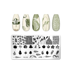 Love Heart Leaf Snake Leopard Nail Stamping Plate Design