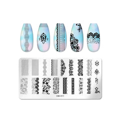 Love Heart Leaf Snake Leopard Nail Stamping Plate Design