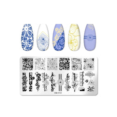 Love Heart Leaf Snake Leopard Nail Stamping Plate Design