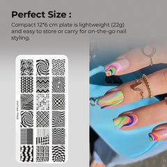 Love Heart Leaf Snake Leopard Nail Stamping Plate Design