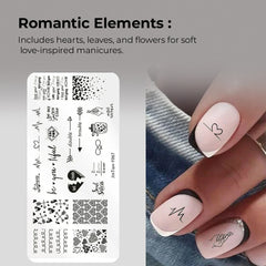 Love Heart Leaf Snake Leopard Nail Stamping Plate Design