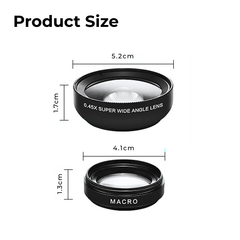 Universal Clip-On 2-in-1 Phone Lens — 0.45× Wide + Macro