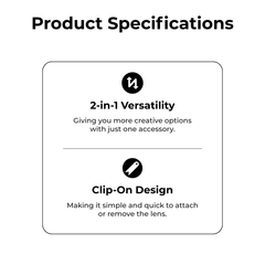 Universal Clip-On 2-in-1 Phone Lens — 0.45× Wide + Macro