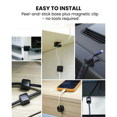 Magnetic Cable Clip — Adhesive Cord Organizer