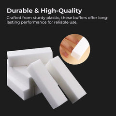 Manicure Pedicure Nail Buffer & File Set - 10 White Sponges