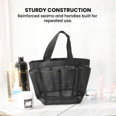 Mesh Beach Tote Bag — 8-Pocket Foldable Pool Bag