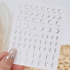 Metallic Star & Heart Nail Stickers - 6 Sheet Decals