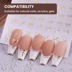Mini 3D Bow Nail Stickers – 6pcs Kawaii Y2K Nail Art