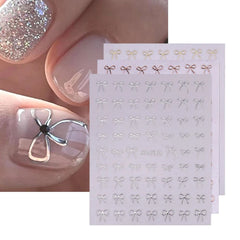 Mini 3D Bow Nail Stickers – 6pcs Kawaii Y2K Nail Art