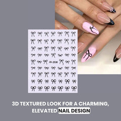 Mini 3D Bow Nail Stickers – 6pcs Kawaii Y2K Nail Art