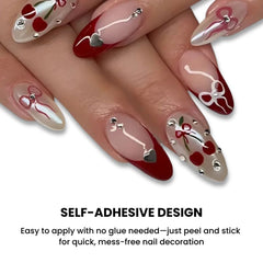 Mini Bow Nail Art Stickers Pink White Black 1/2pcs Decals