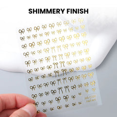 Mini Bow Nail Art Stickers Pink White Black 1/2pcs Decals