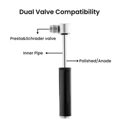 Mini Bike Pump for MTB & Road | 120 PSI Portable