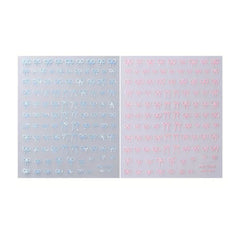 Mini Bow Nail Art Stickers Pink White Black 1/2pcs Decals