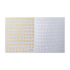 Mini Bow Nail Art Stickers Pink White Black 1/2pcs Decals