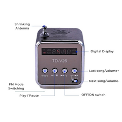 Mini Stereo Bluetooth Speaker FM Radio TF Card