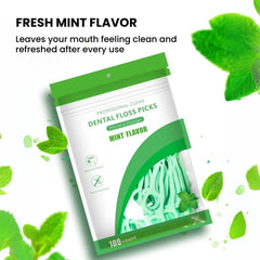 Mint Dental Floss Picks for Fresh Breath & Clean Teeth 100pcs