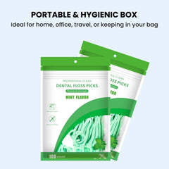 Mint Dental Floss Picks for Fresh Breath & Clean Teeth 100pcs