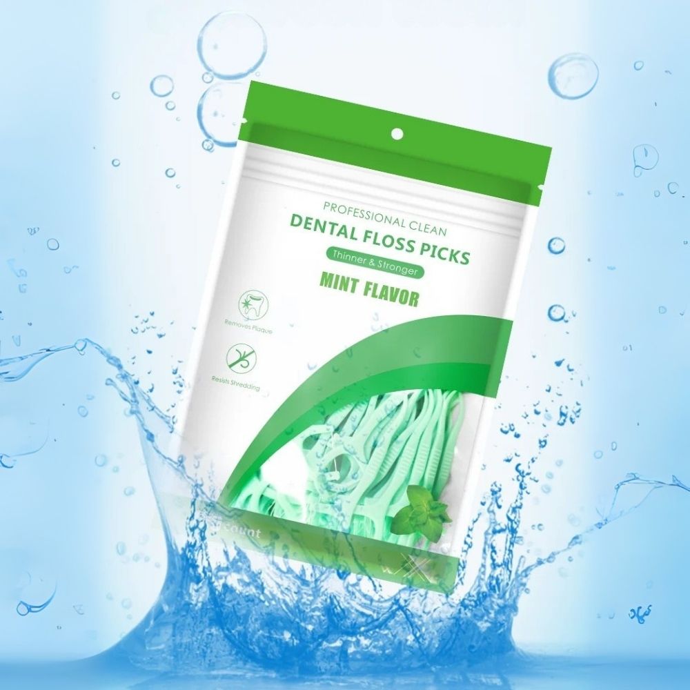 Mint Dental Floss Picks for Fresh Breath & Clean Teeth 100pcs