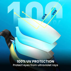 Mirrored Anti-Fog Swimming Goggles — UV Protection