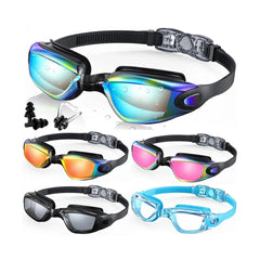 Mirrored Anti-Fog Swimming Goggles — UV Protection
