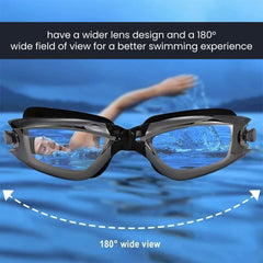 Mirrored Swim Goggles — Anti-Fog 180° Wide View