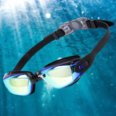 Mirrored Swim Goggles — Anti-Fog 180° Wide View