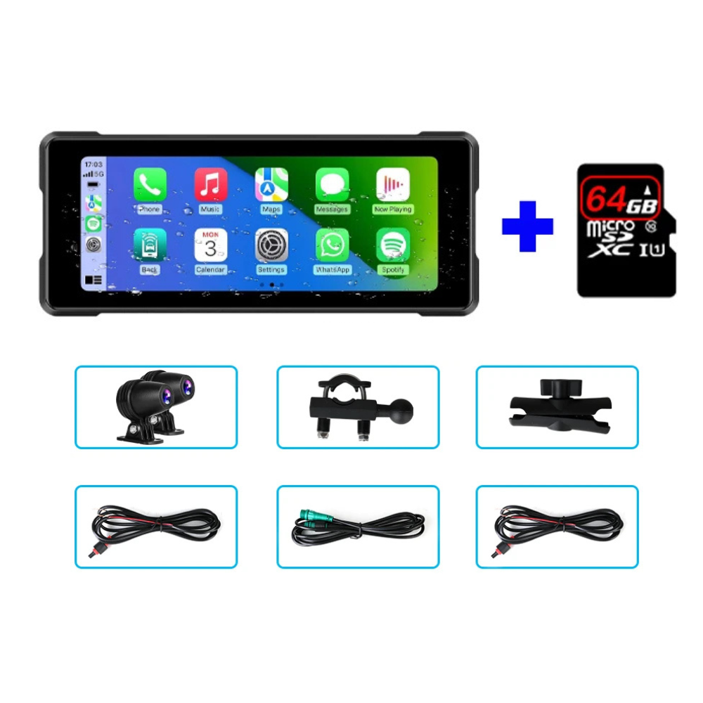 Motorcycle_CarPlay_Android_Auto_6.86__DVR_Dual_Camera_Display_-_6.86_DVR6.86_DVR_-64G