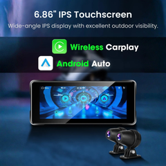 Motorcycle_CarPlay_Android_Auto_6.86__DVR_Dual_Camera_Display_-_Display